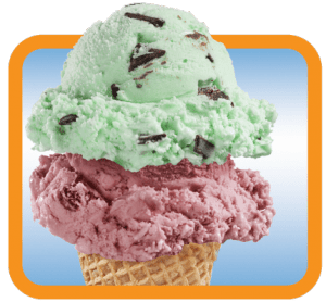 cedar crest ice cream in a sugar cone. Check it out at Moosie's Ice Cream Parlor in Medford, WI